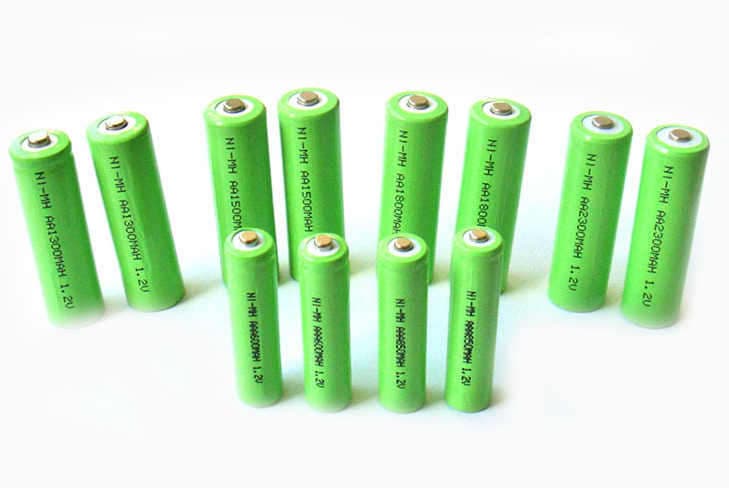 1_2V NIMH rechargeable batteries AA 2500mah